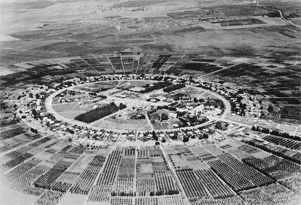 Nahalal&#39;s circular layout. Photo: Jewish National Fund